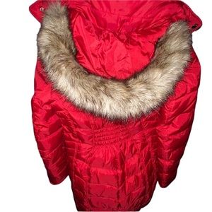 Michael Kors Full Zip Jacket w Faux Fur Hooded Trim